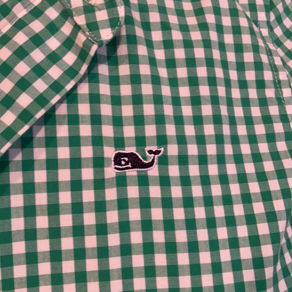 Vineyard Vines Green Gingham Button Down Shirt - Picture 2 of 4